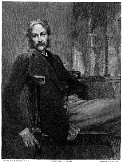 Andrew Lang Engraving, painted by W.B. Richard, photographed by F. Hollyer, engraved by T. Johnson.